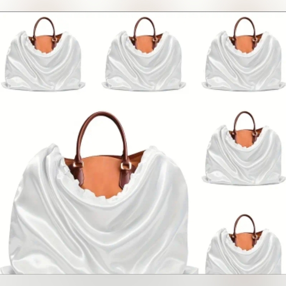 Handbags - Dust Bags- 6 Pack Silver Satin Draw String Dust Bags. New
